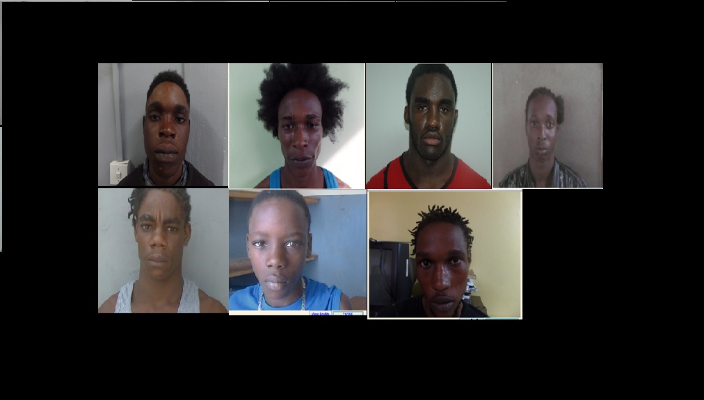 The remaining escapees from top, left to right are: Shavar Smith o/c ‘Boy Boy’; Maldine Kacheif Lemmon o/c ‘Mallo’; Michael Orlando Ellis, Nicholas Anthony Petrie o/c ‘Nico’ and ‘Game Cock’; Leroy Burrell o/c ‘Calibre’, ‘Thick Man’ and ‘Baby King’; Rojae Christopher Gaynor o/c ‘Screechy’, and Kenouir Holness o/c ‘Oliver’ or ‘Grimmy’.
